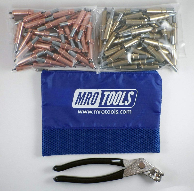 MRO Tools Cleco Fasteners 50 1/8 و 50 3/16 مثبتات كليكو + كماشة كليكو مع حقيبة حمل شبكية (K4S100-1) - Image 1